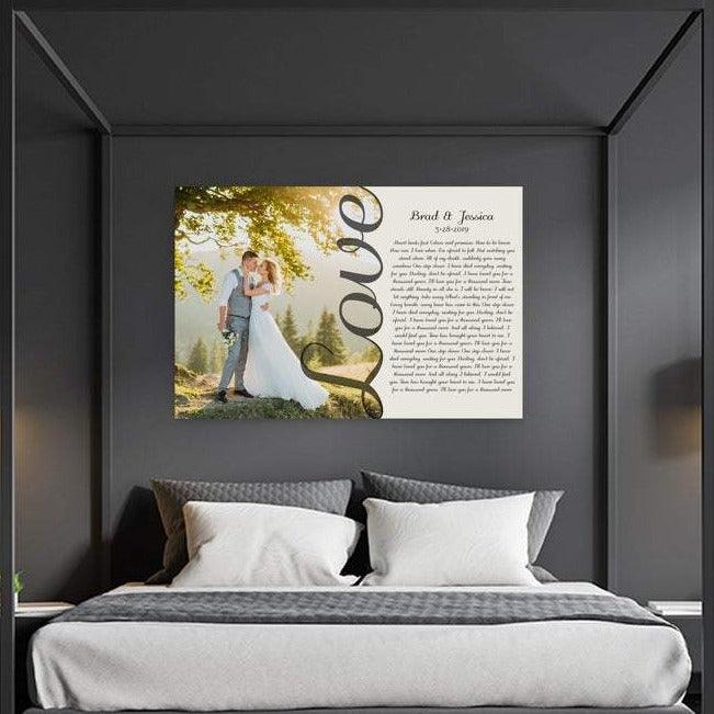 Love Photo with Vows Or Song lyrics Second Anniversary Gift