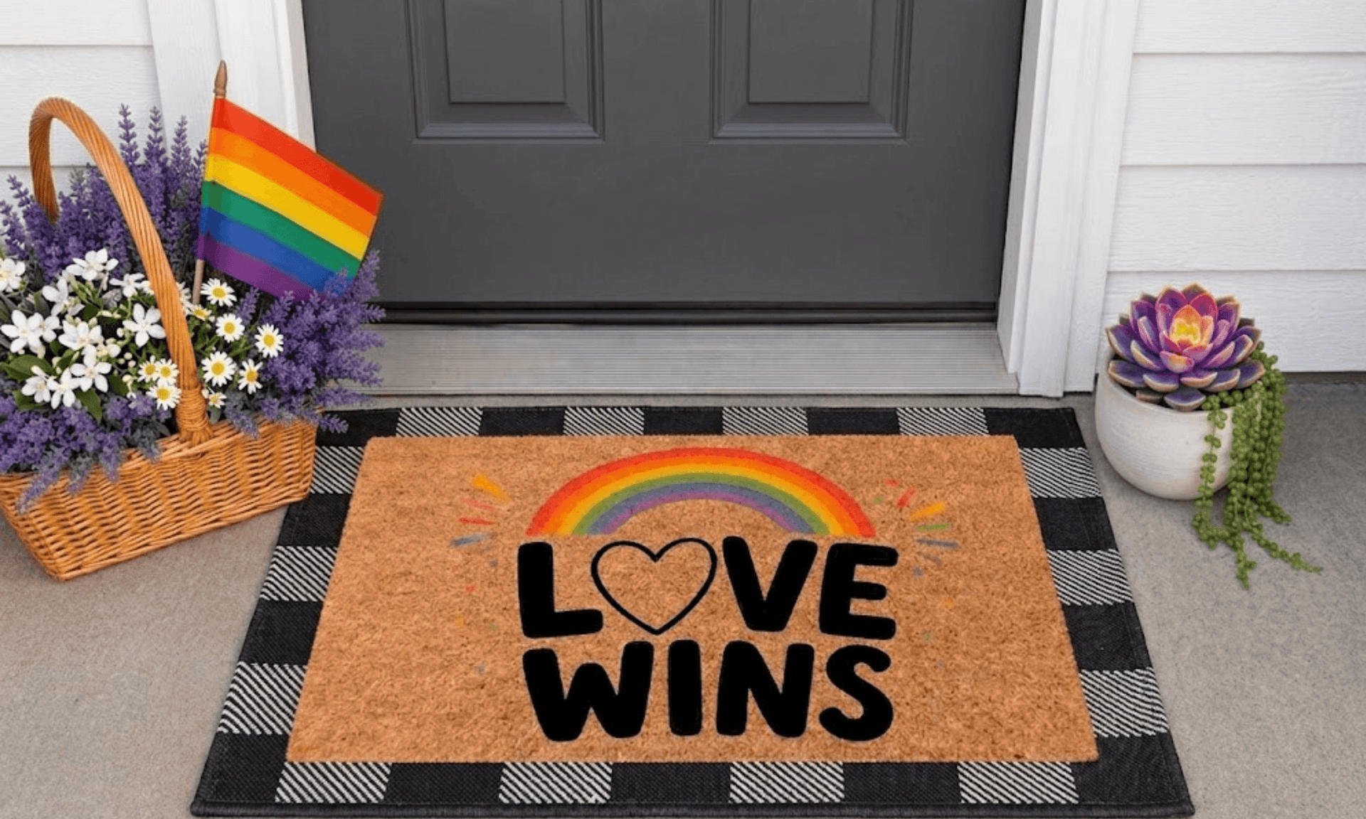 Love Wins Coir Mat