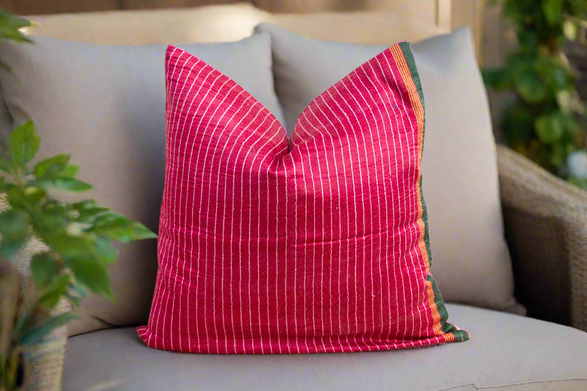 Loxi Antique Mashru Tribal Large Square Pillow