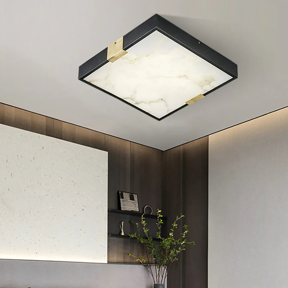 Square Lucien Alabaster Ceiling Light