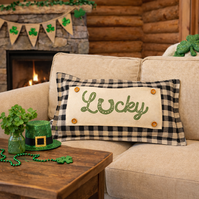 NEW! WINTER BUNDLE 26:  3 seasons +BURLAP pillow: LUCKY, XOXO, DEER