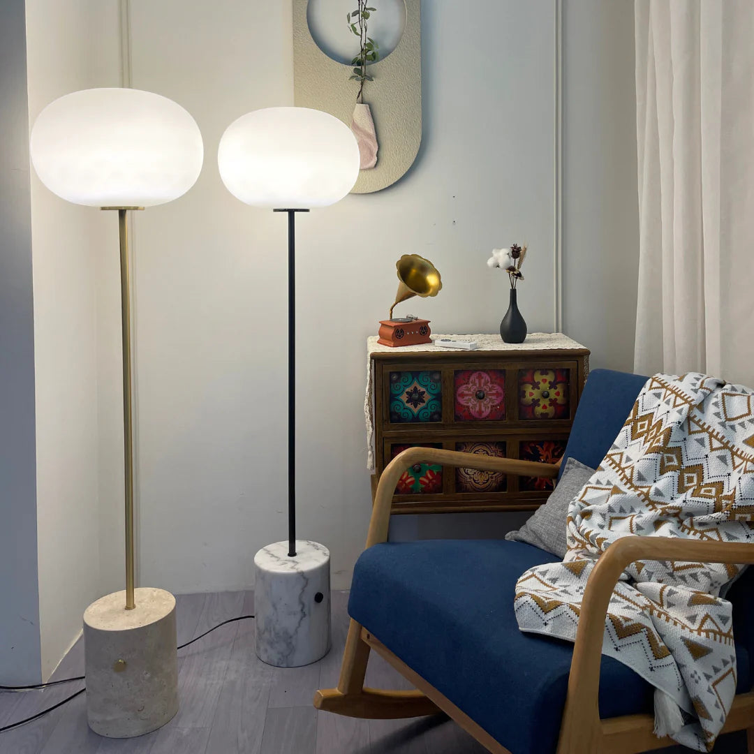 Glass Jwda Marble Floor Lamp