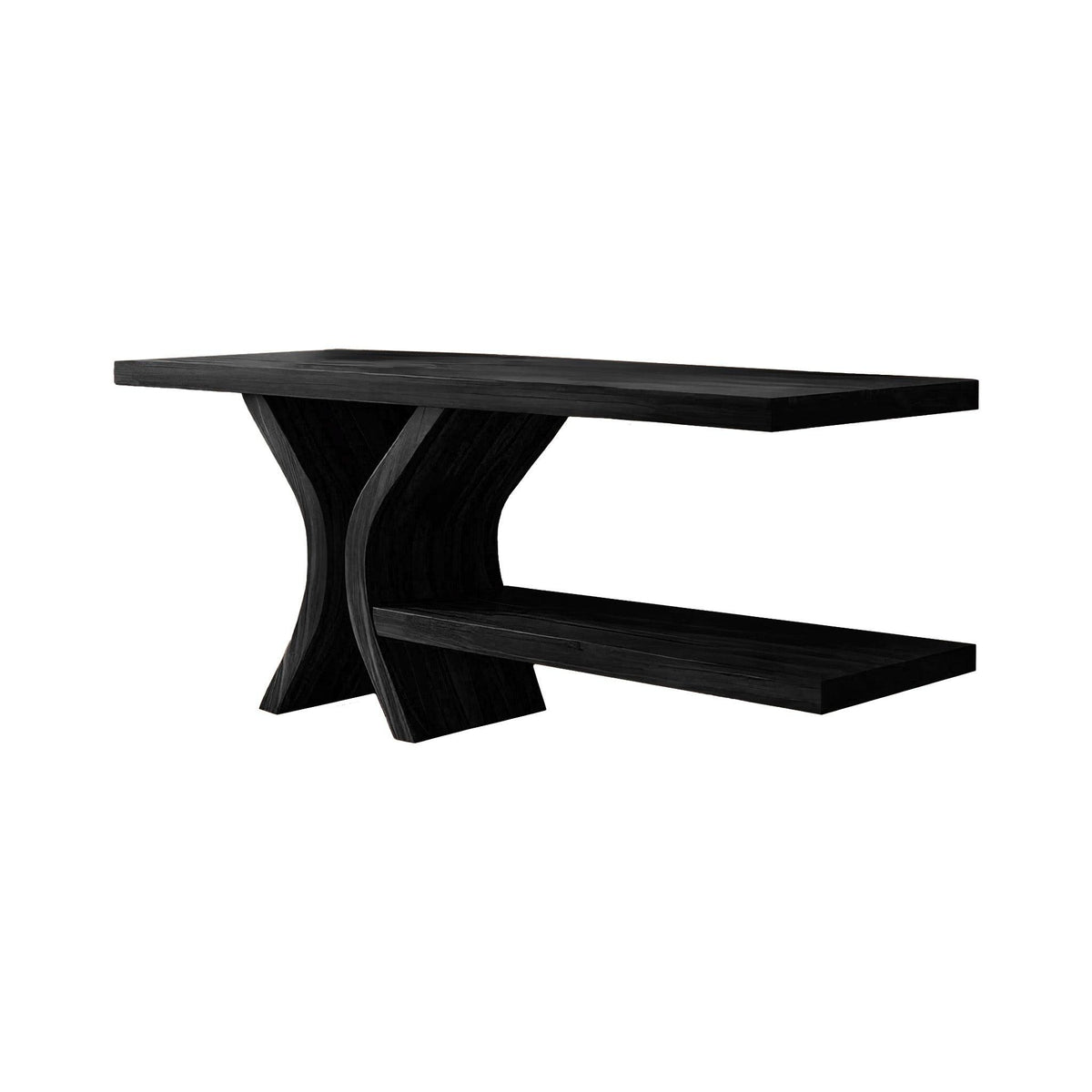 Lunara Flowform Solid Wood Freestanding Bathroom Vanity with Shelves