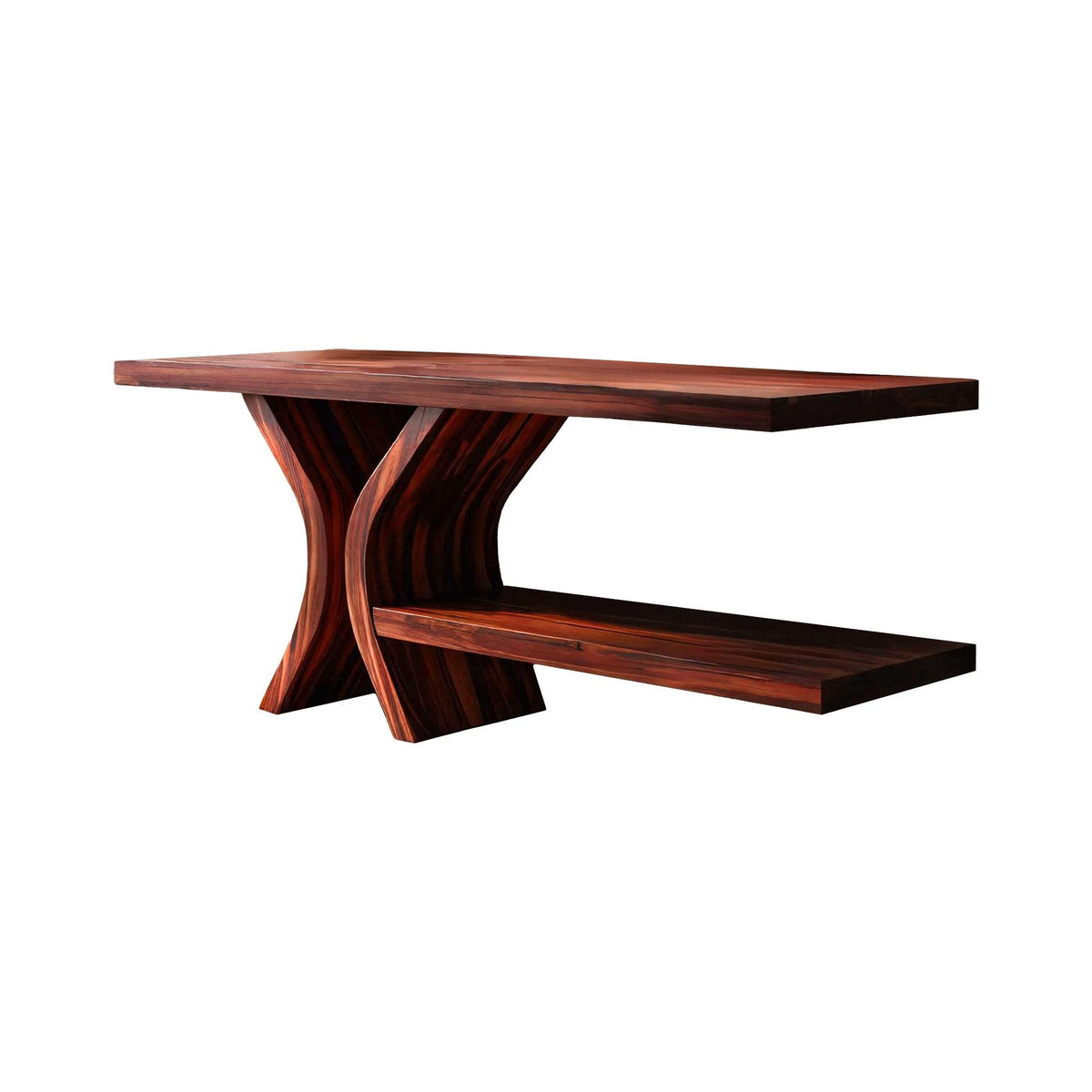 Lunara Flowform Solid Wood Freestanding Bathroom Vanity with Shelves