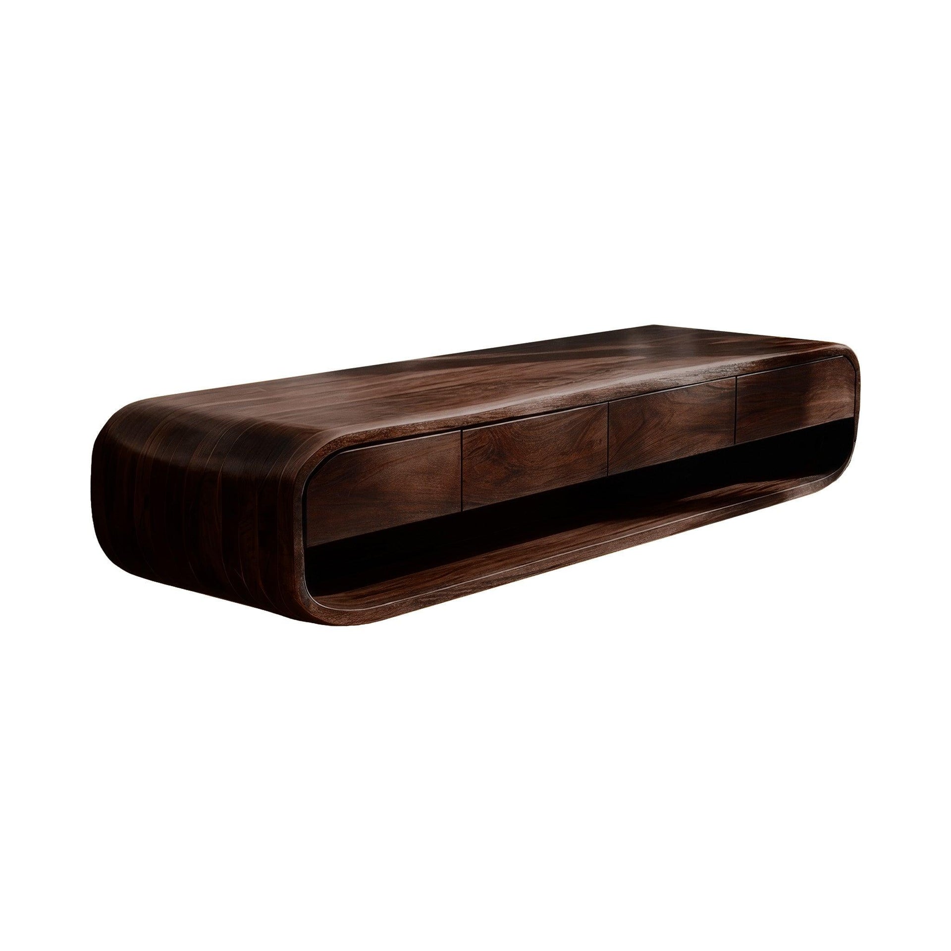 Lunara Sculpted Solid Wood Floating Bathroom Vanity with Drawers