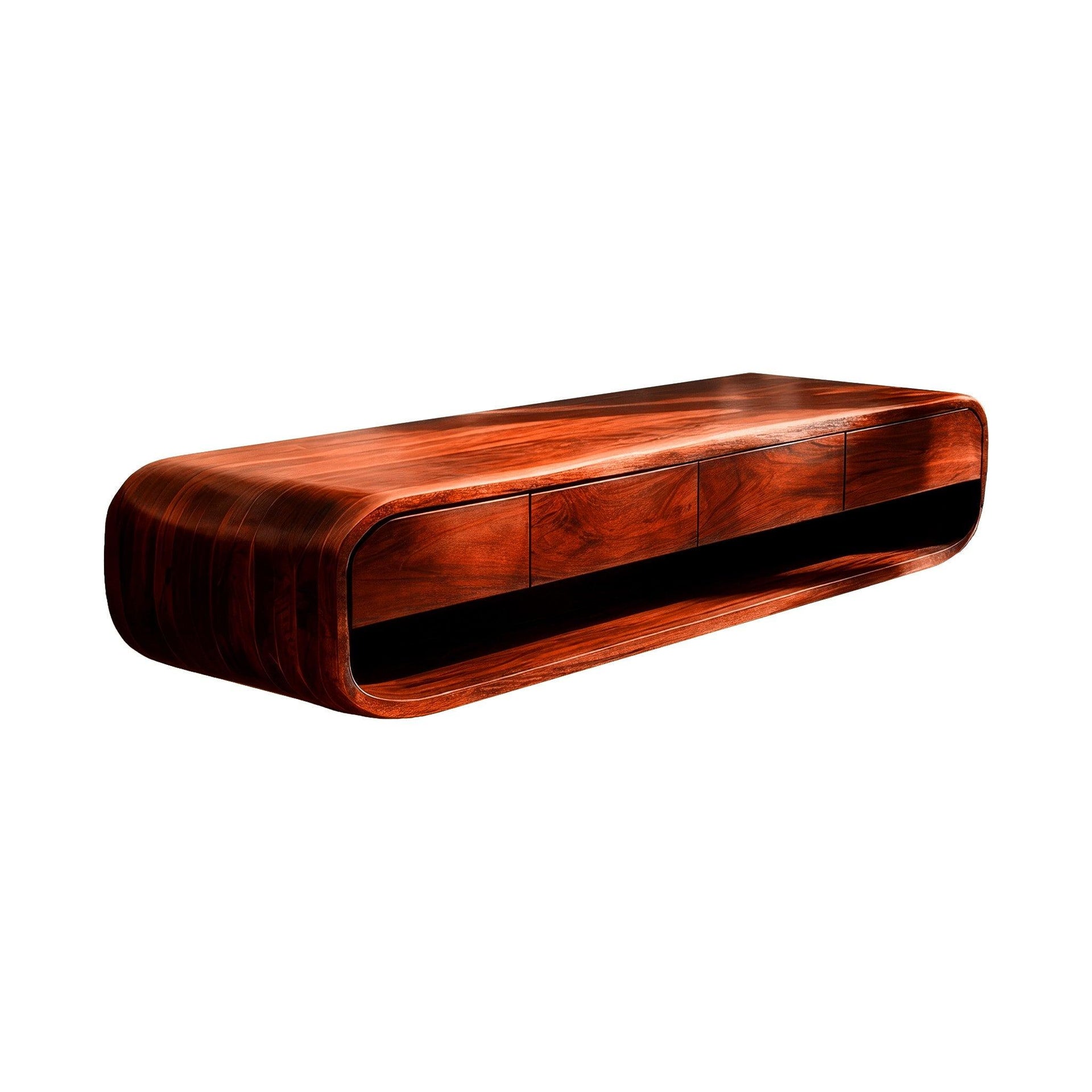 Lunara Sculpted Solid Wood Floating Bathroom Vanity with Drawers