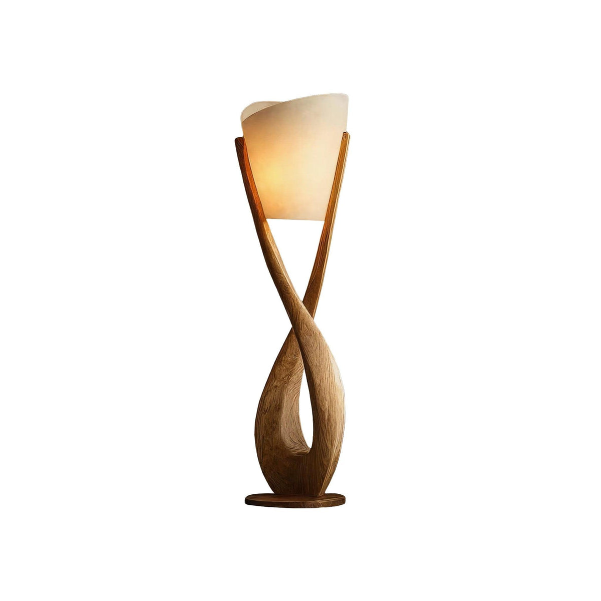Lunara Sculpted Solid Wood Floor Lamp
