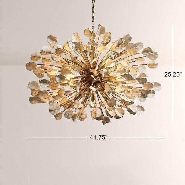 Modern Ceramic Leaf Chandelier Brass