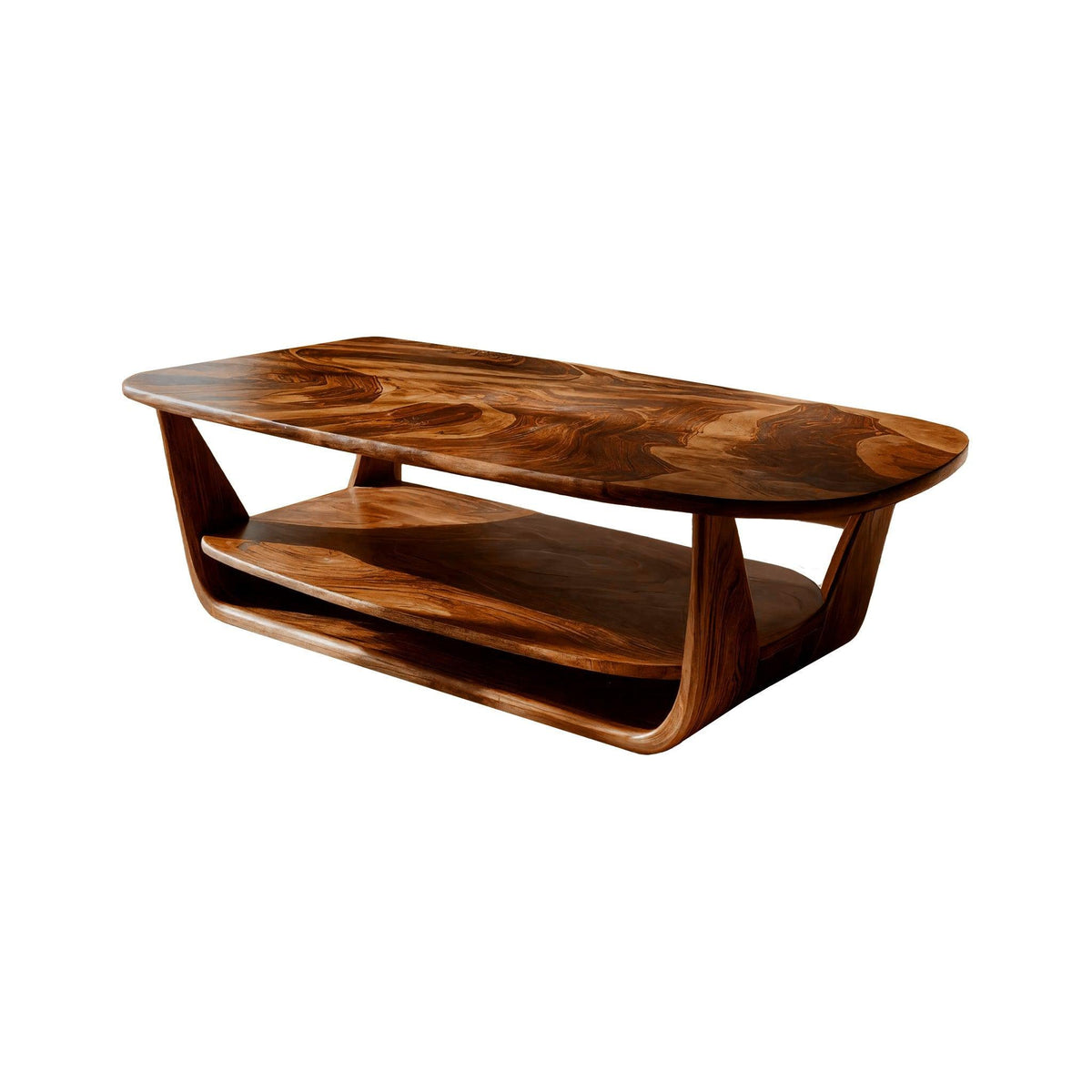 Lunaris Flow Handcrafted Wood Coffee Table