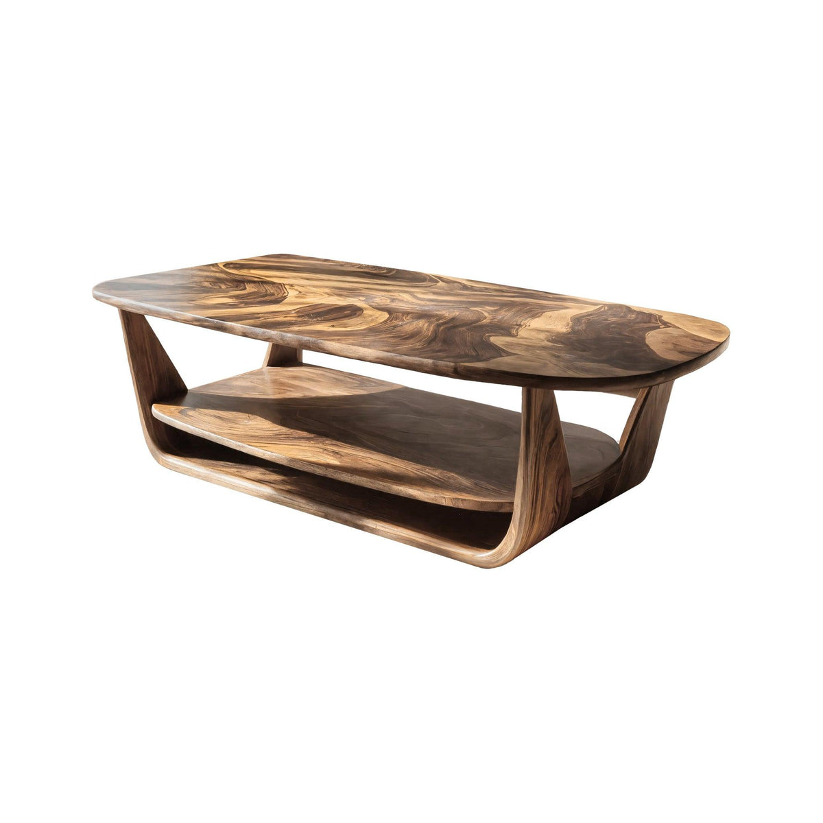Lunaris Flow Handcrafted Wood Coffee Table