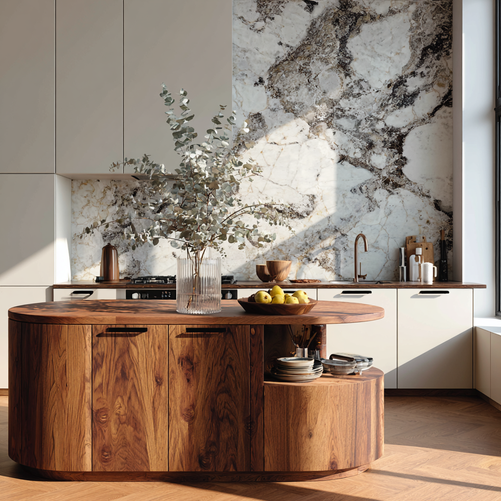 Lunor Arc Solid Wood Kitchen Island