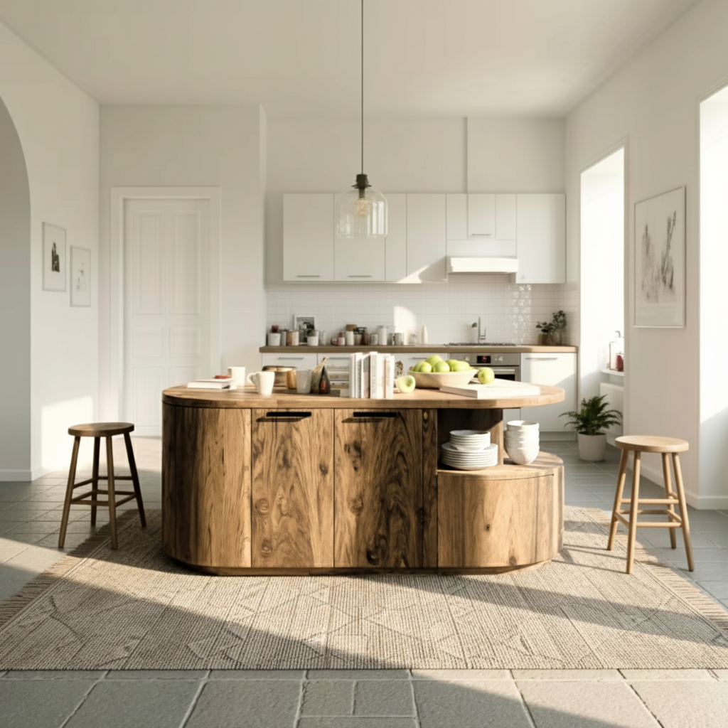 Lunor Arc Solid Wood Kitchen Island
