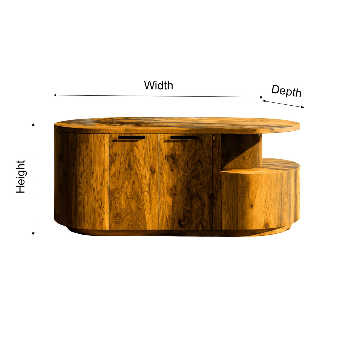 Lunor Arc Solid Wood Kitchen Island