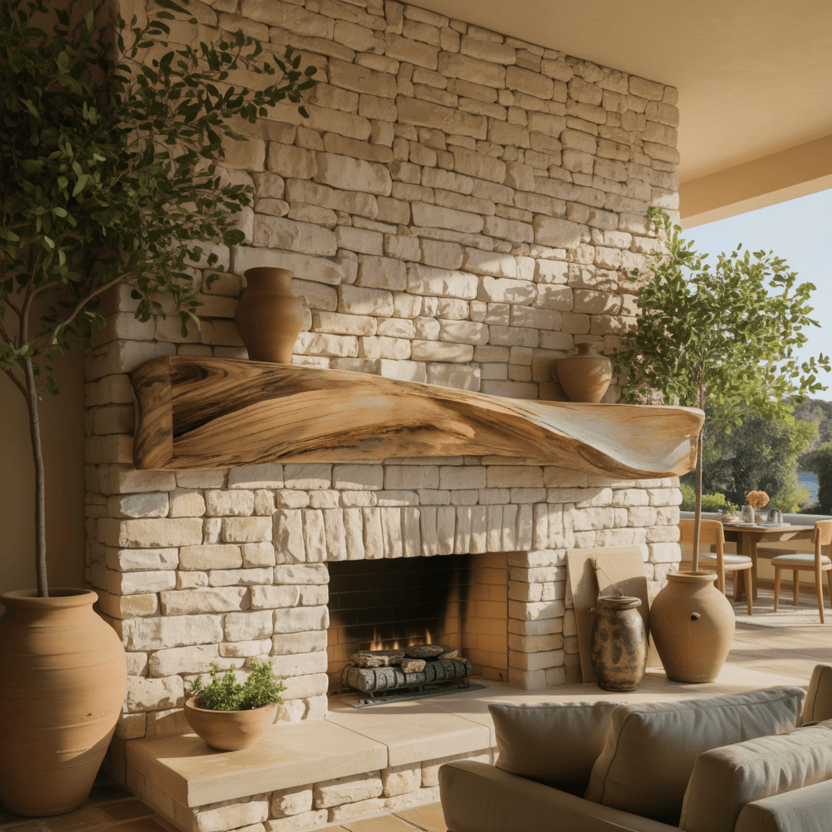 Lunor Waveform Solid Wood Fireplace Mantel Shelf
