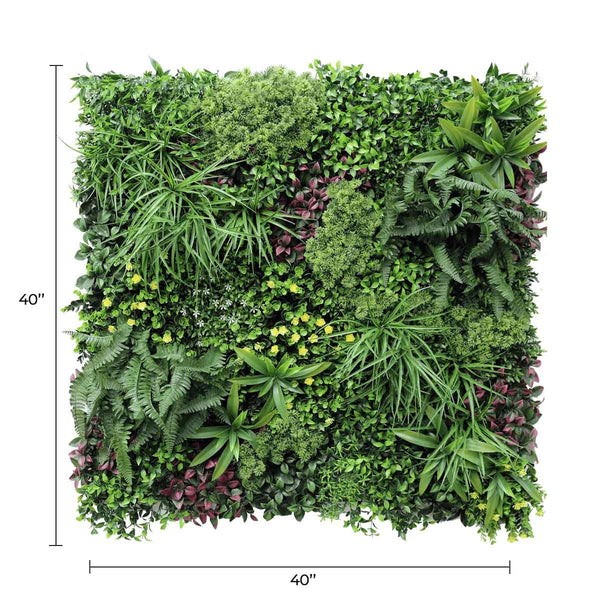 Country Fern Artificial Vertical Garden Green Wall Panel 40×40in 11 SQ FT – UV Resistant – Commercial Grade