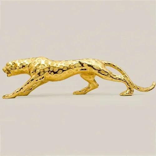 Luxury Geometric Running Panther Sculpture for Modern Home & Office Decor