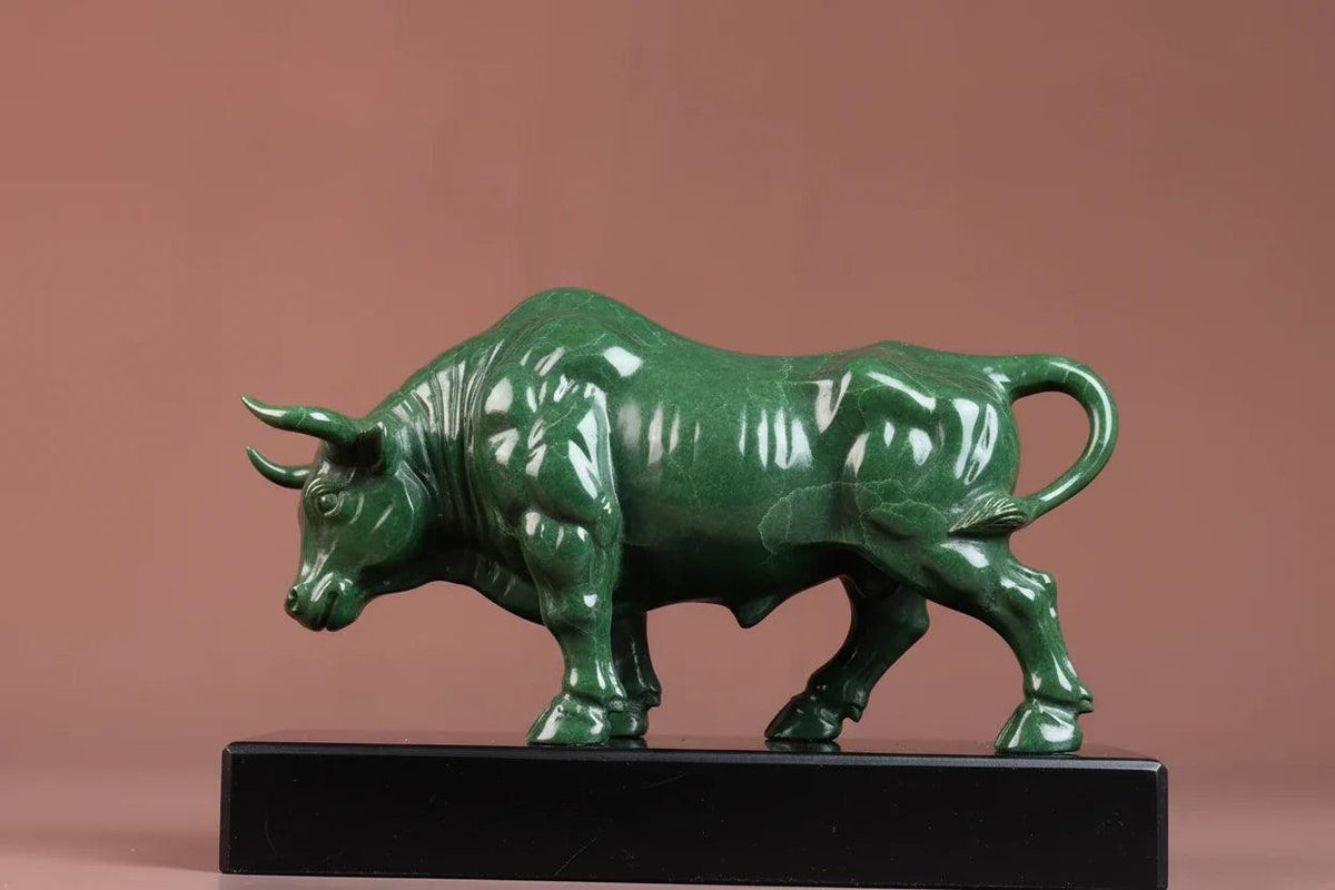 Luxury Green Rhinoceros Statue Decorative Animal Sculpture for Home & Office Decor