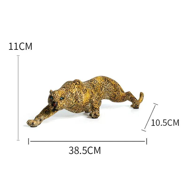 Luxury Leopard Animal Figurine Sculpture for Modern Home & Office Decor