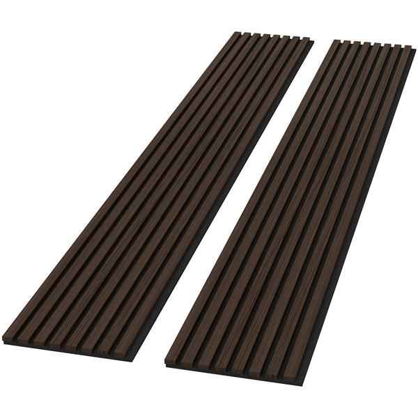 Luxury Smoked Walnut Acoustic Solid Wood Slat Wall Panels ( 2 Panels Per Box）