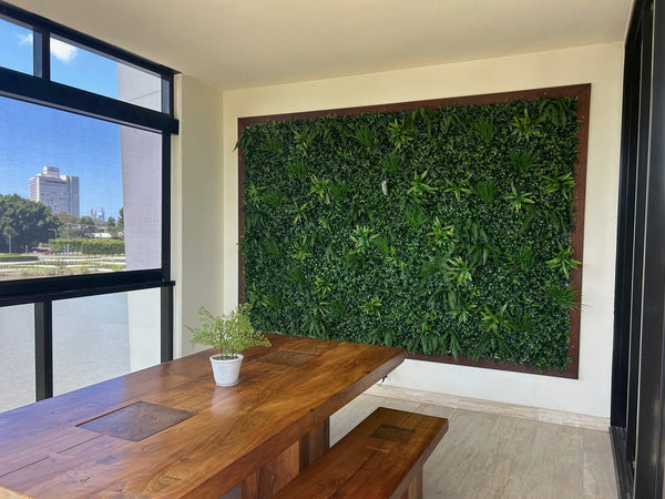 Green Tropics Artificial Vertical Garden Green Wall Panel 40×40in 11 SQ FT – UV Resistant – Commercial Grade