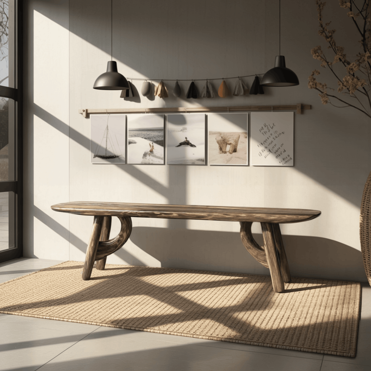Lyra Contour Sculptural Indoor Bench