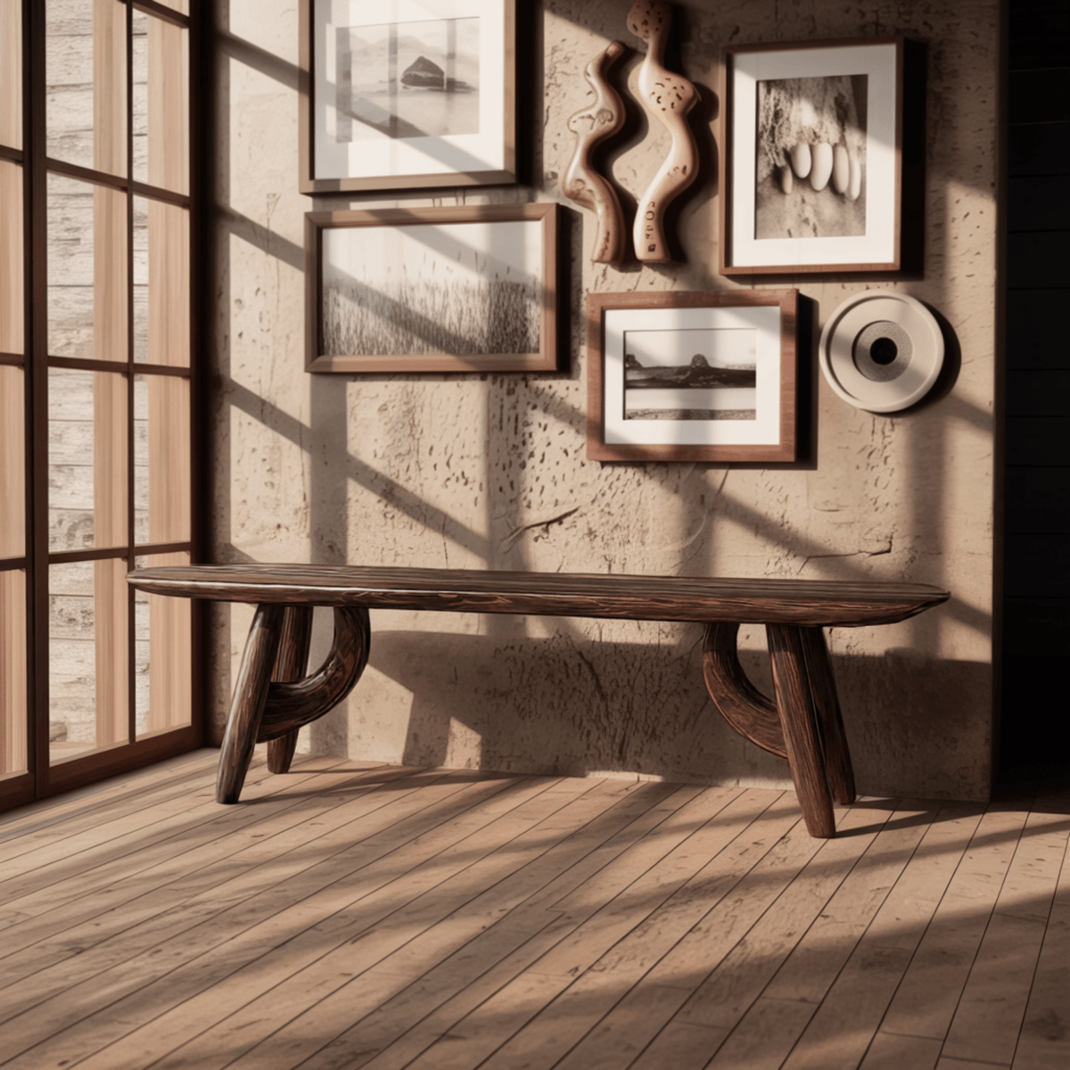 Lyra Contour Sculptural Indoor Bench