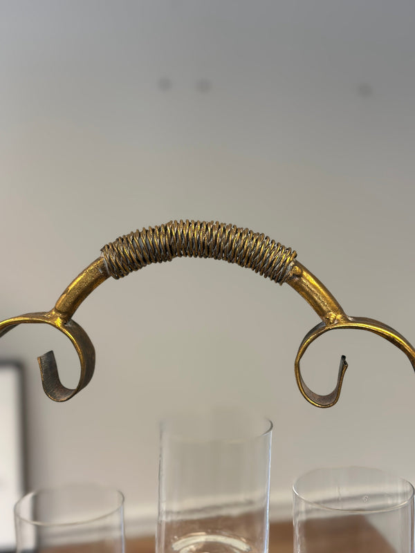 Vintage 2-Tier Metal Bar Cart Stand