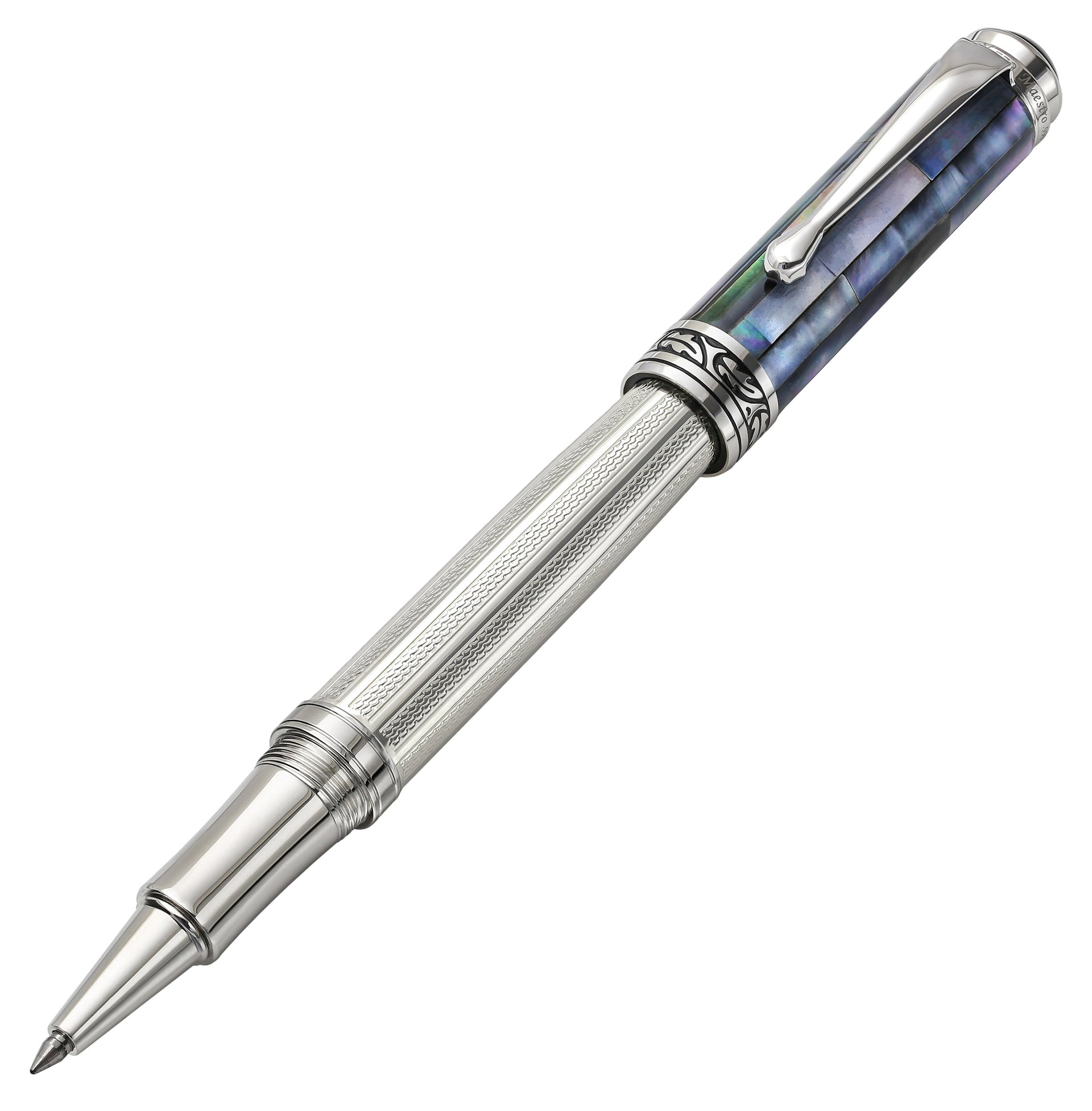 Maestro® 925 Sterling Silver Rollerball Pen - Black Mother of Pearl Cap