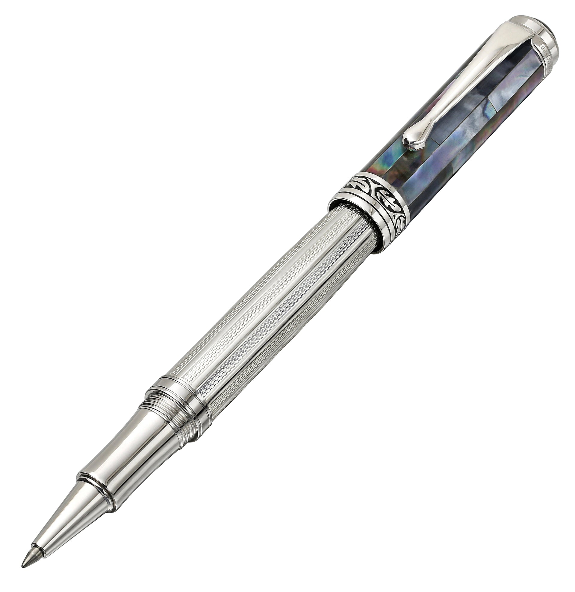 Maestro® 925 Sterling Silver Rollerball Pen - Black Mother of Pearl Cap