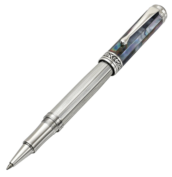 Maestro® 925 Sterling Silver Rollerball Pen - Black Mother of Pearl Cap - Gifts for You 'n Me