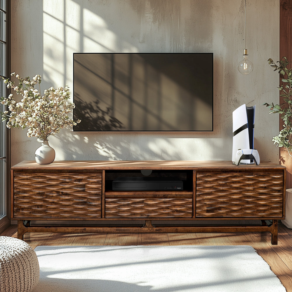 Acacia Elara TV Stand with Storage and Cable Management for TVs up to 80