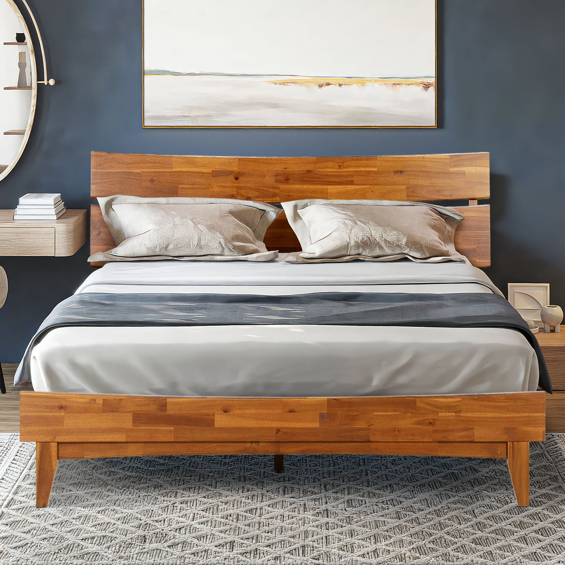 Acacia Aurora Deluxe Wood Platform Bed Frame
