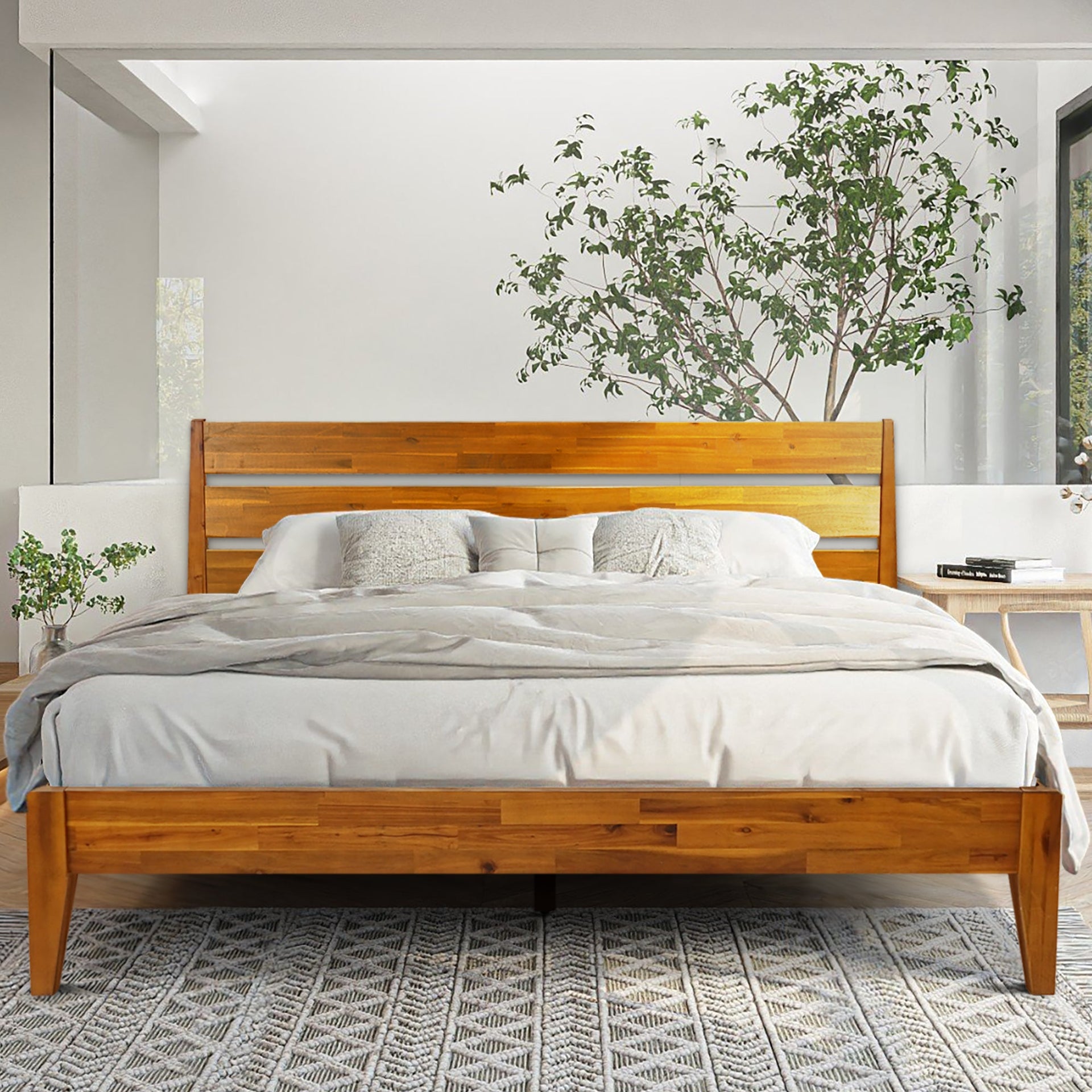 Acacia Emery Solid Wood Bed Frame