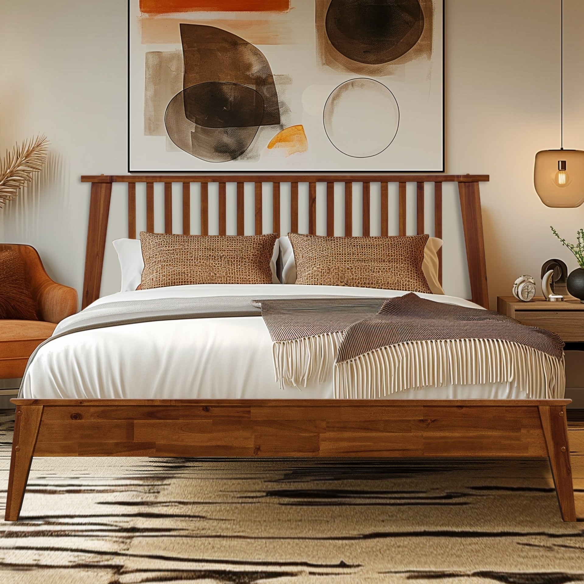 Acacia Kaylin Solid Wood Bed Frame Megsu