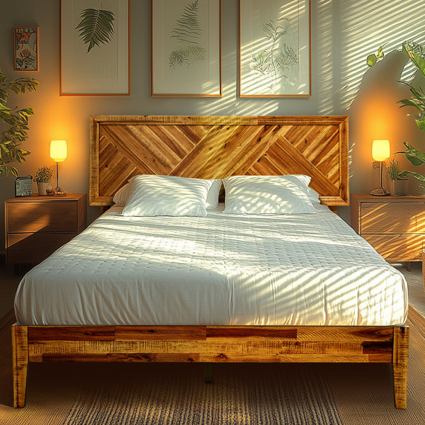 Acacia Sierra Deluxe Wood Platform Bed Frame