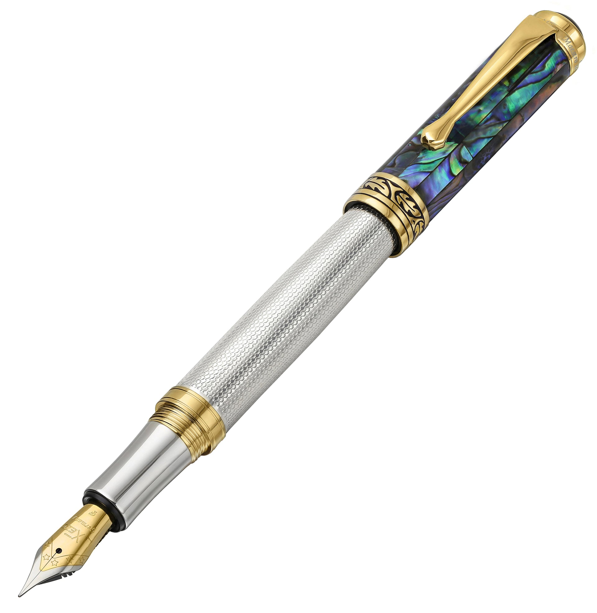 Maestro® 925 Sterling Silver Fountain Pen (Fine Nib) - Paua Abalone Cap