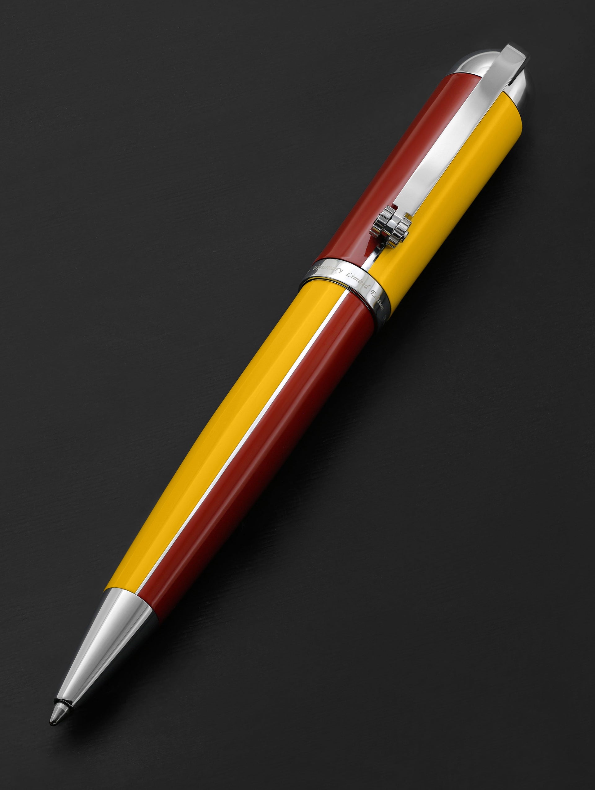 Visionary® Brass & Aluminum Enameled Ballpoint Pen - Aspen Gold / Red