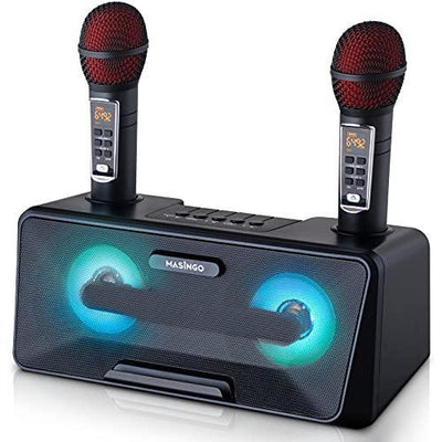 Portable Karaoke Machine for Kids with Bluetooth Speakers, 2 Wireless Microphones & PA System