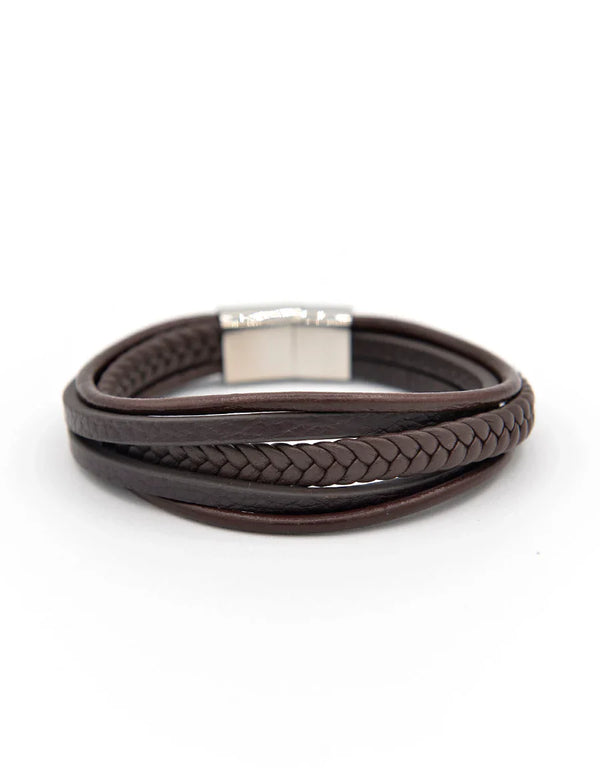 Leather Bracelet / Wristband - Brown