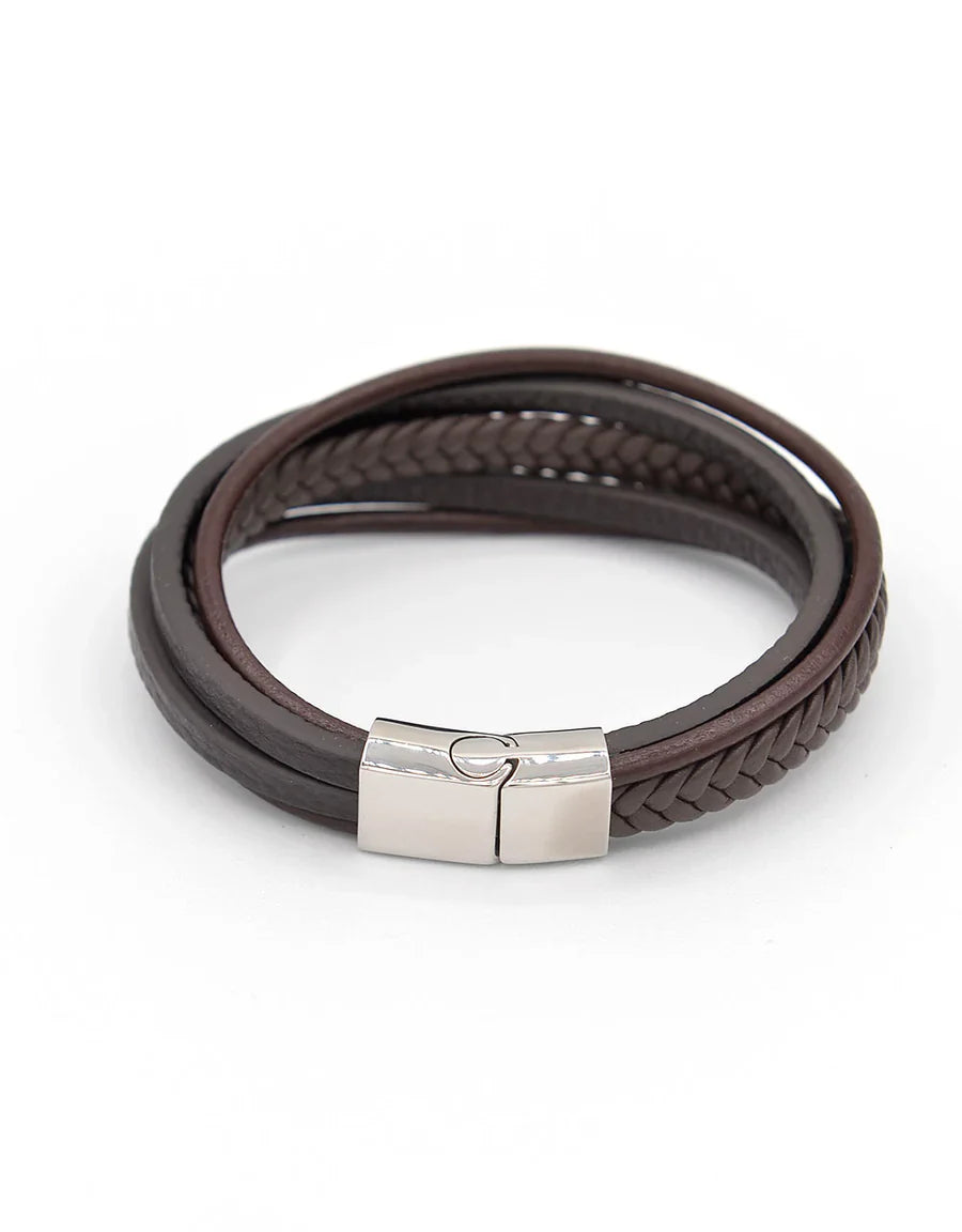 Leather Bracelet / Wristband - Brown