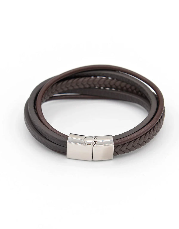 Leather Bracelet / Wristband - Brown