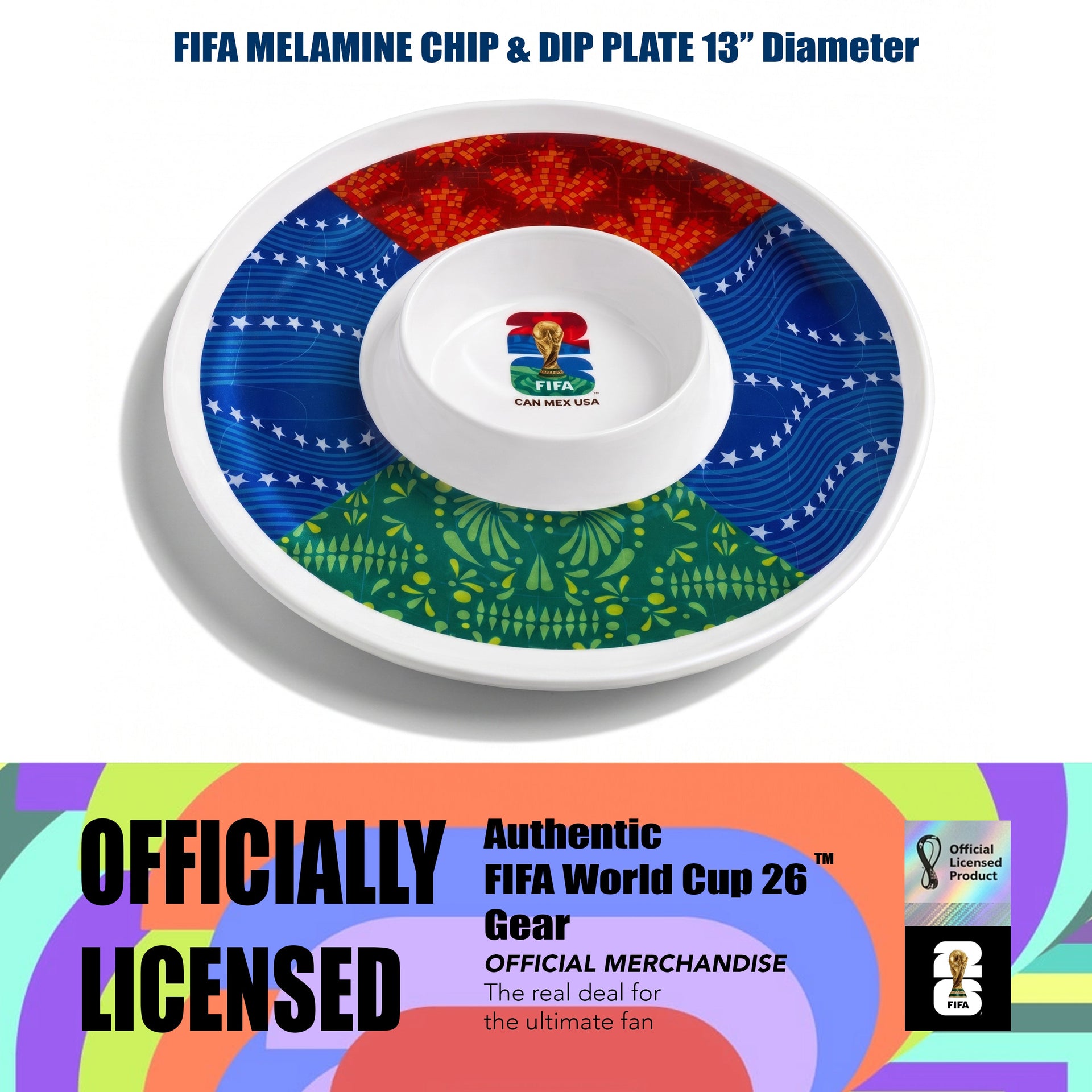 FIFA 26 Can Mex Us Melamine Chip & Dip 13