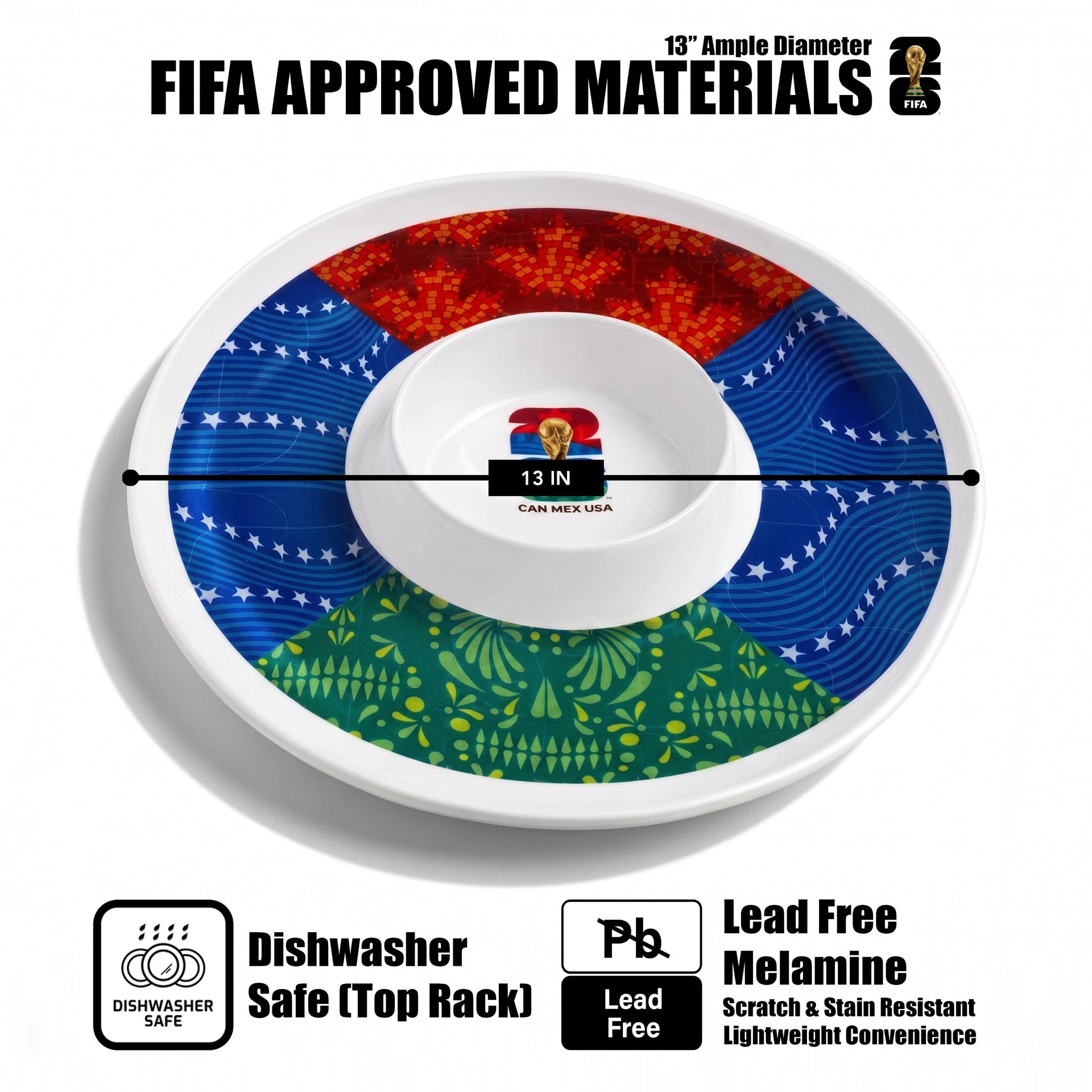 FIFA 26 Can Mex Us Melamine Chip & Dip 13