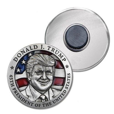 Donald Trump w/ Flag Magnet