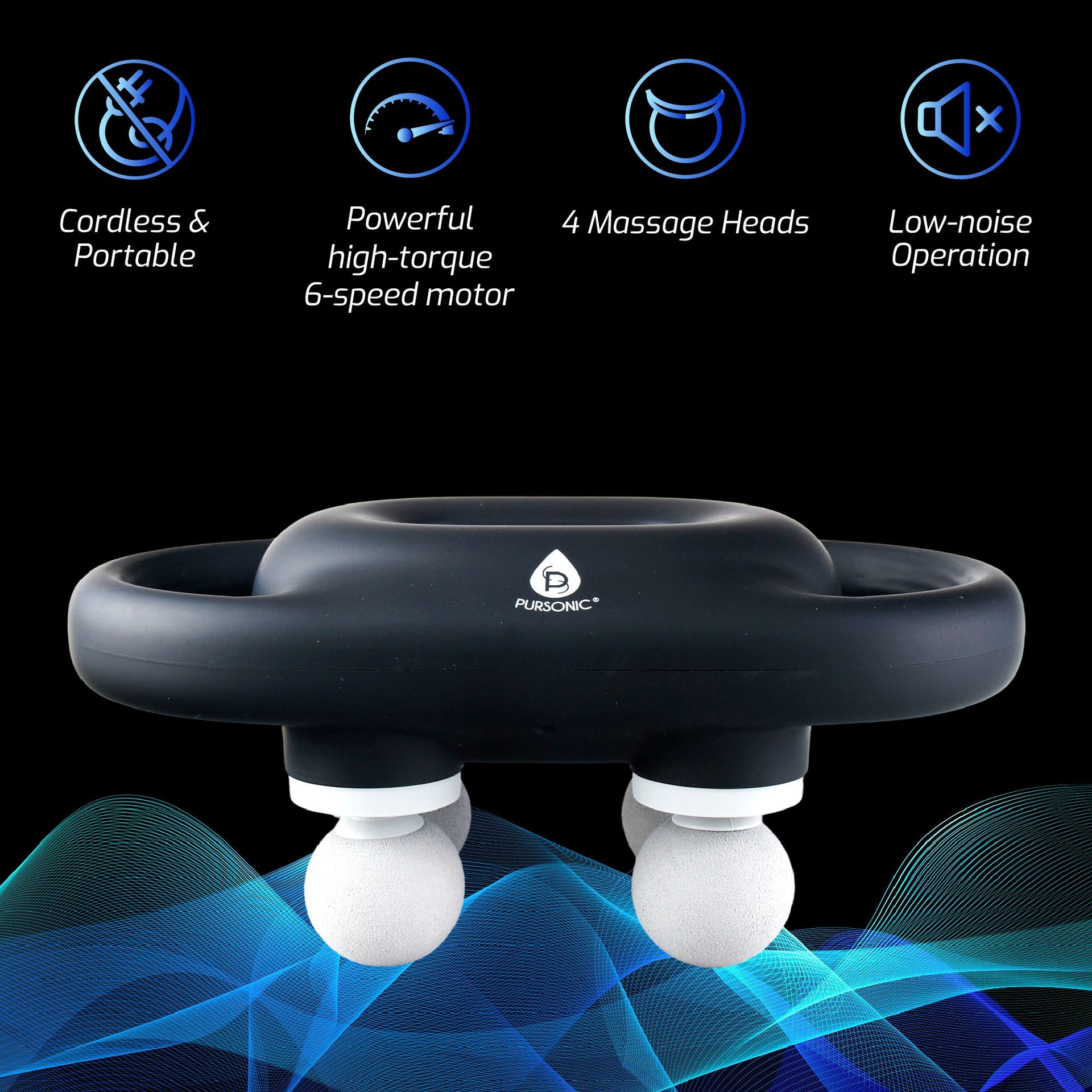 9-Speed Deep Tissue Massage Gun – Cordless, Rechargeable With 8Pro Massage Heads