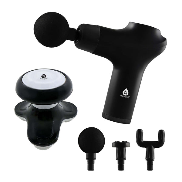 Pursonic Muscle Recovery & Relaxation Power Duo: Massage Gun & Handheld Electric Sport Massager