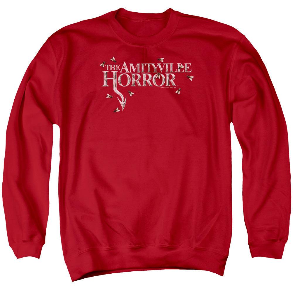 Amityville Horror Flies Mens Crewneck Sweatshirt Red Officially Licensed