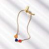 Hearts of Armenia Bracelet – 18K Gold, Armenian Flag Colors - gold