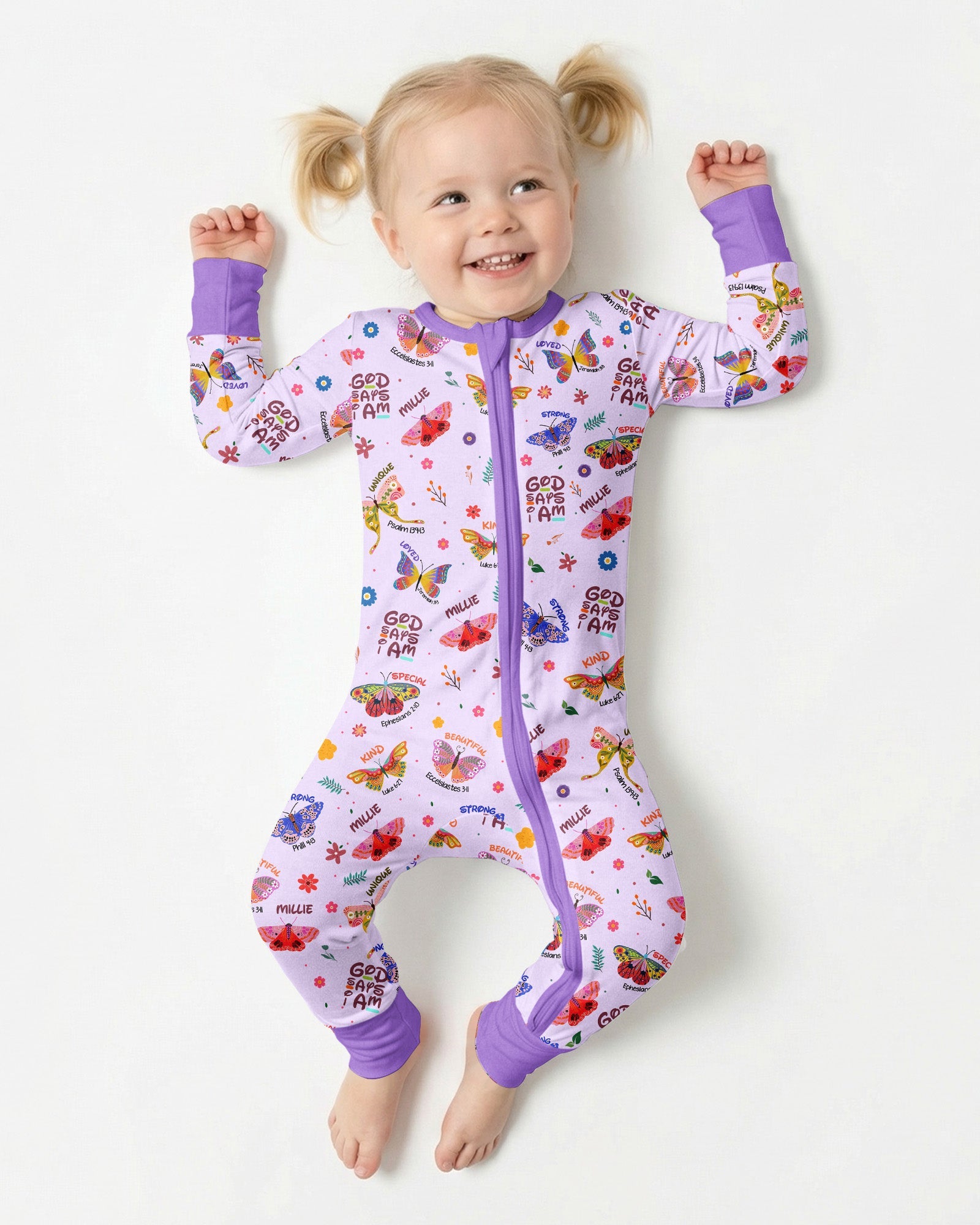 Custom Name God says I am Butterfly Bamboo Convertible Zippy