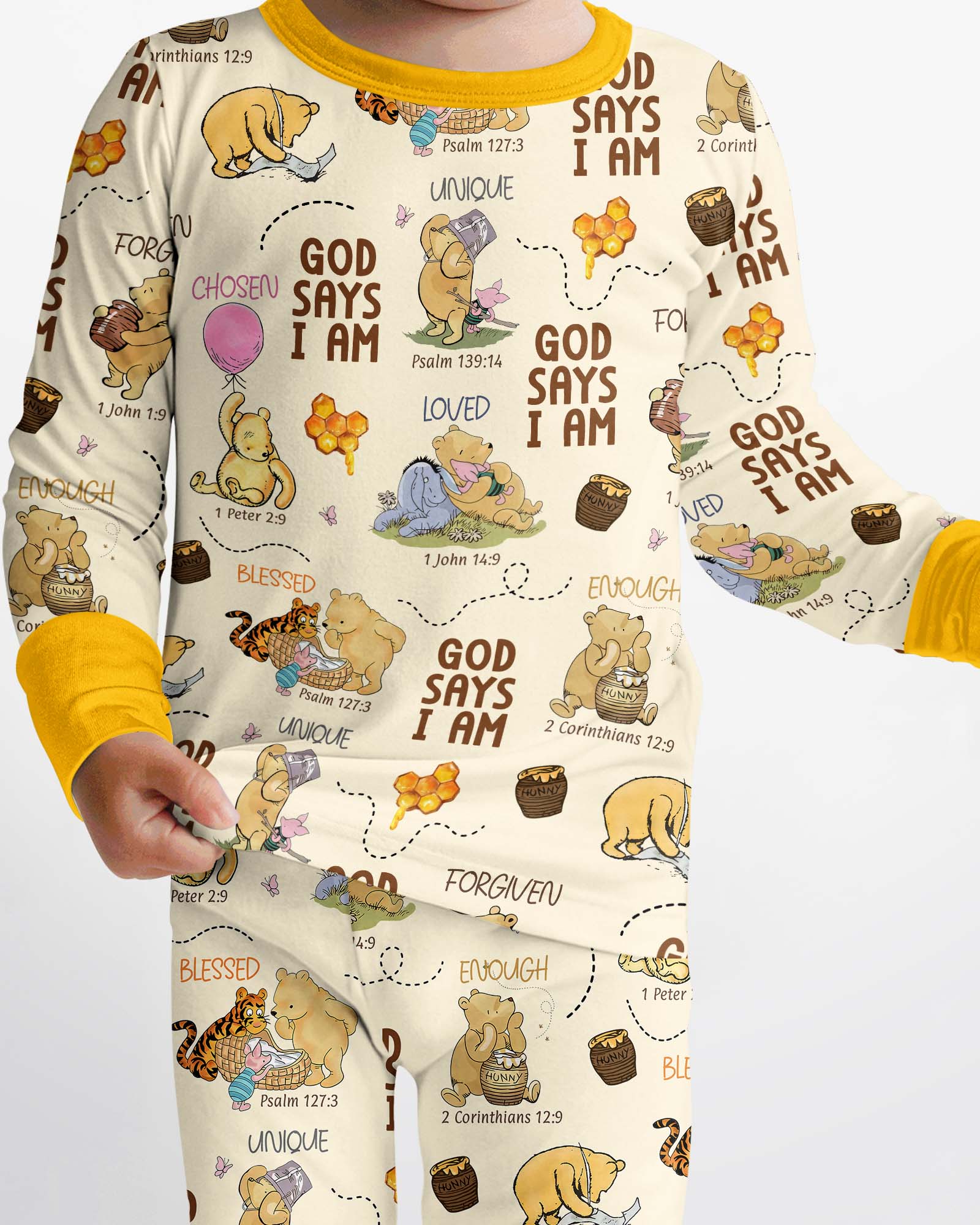 God Says I Am – Little Blessings Bamboo Two Piece Long Sleeve Pajama Set